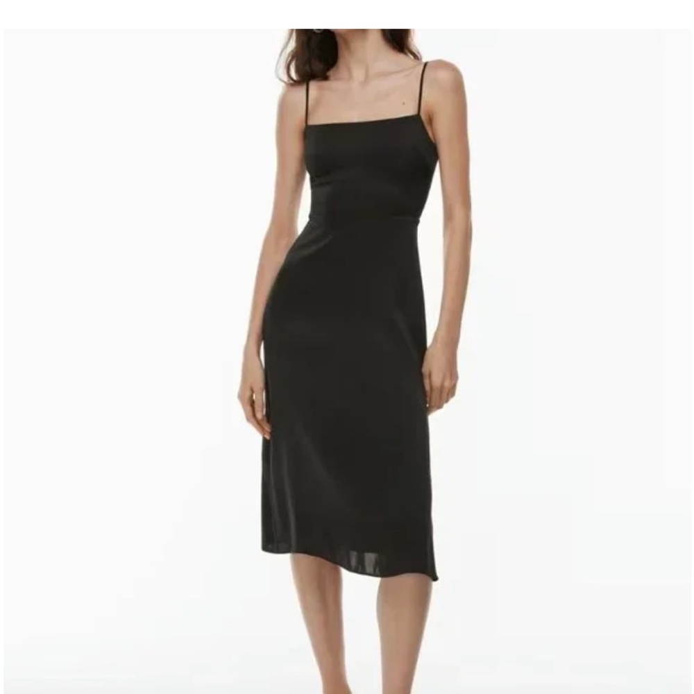Wilfred Classic Black Satin Midi Dress